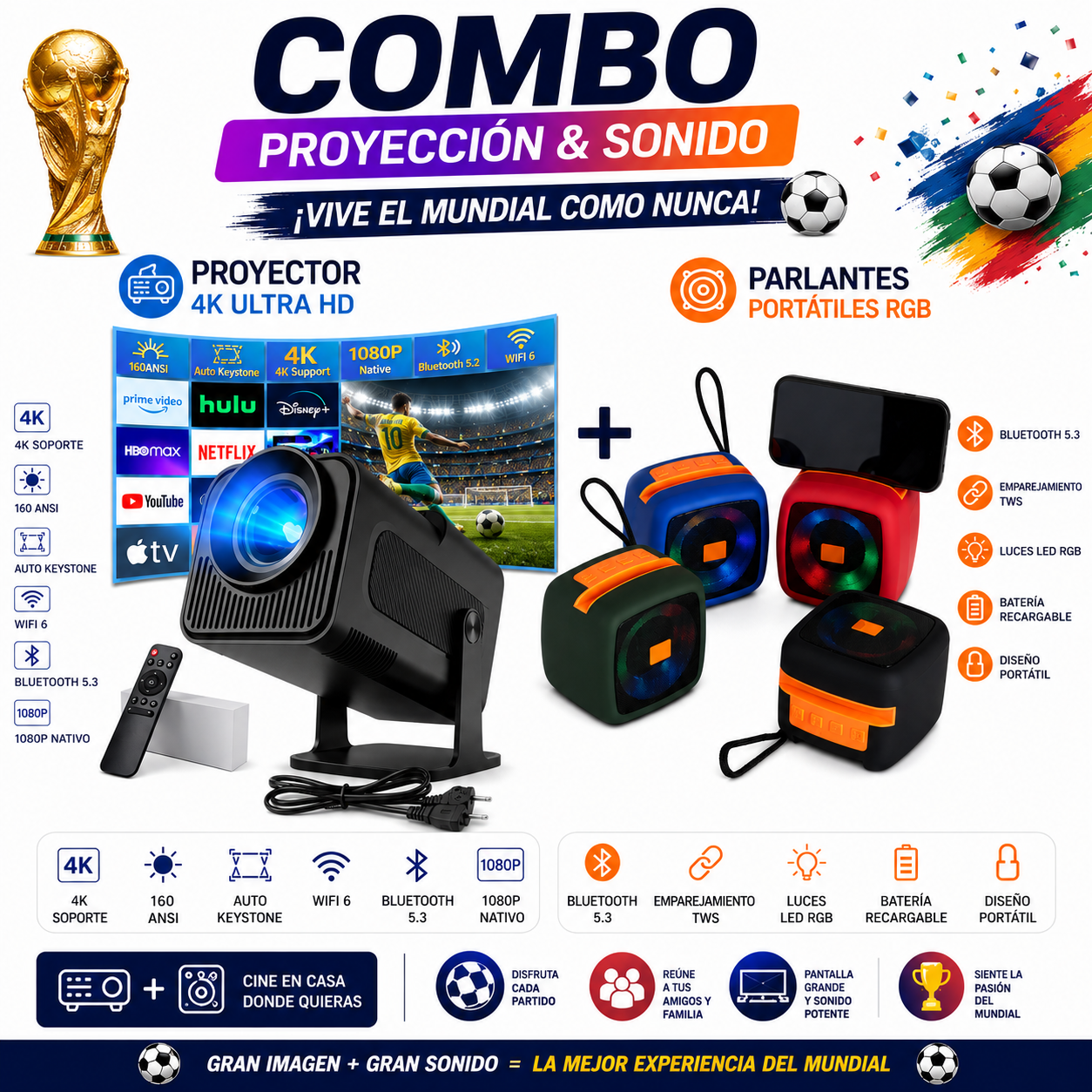 combo proyector + parlante
